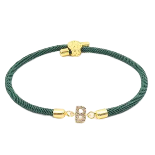 Bracelet Initiale Dorée – Leafy